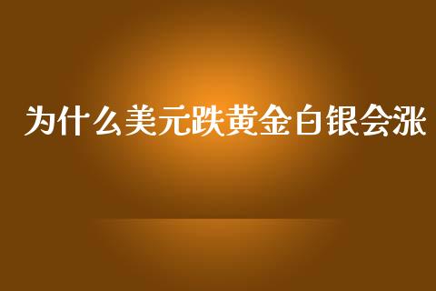 为什么美元跌黄金白银会涨_https://m.fsyjjx.cn_期货如何开户_第1张
