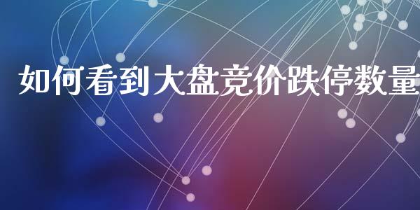 如何看到大盘竞价跌停数量_https://m.fsyjjx.cn_期货保证金_第1张
