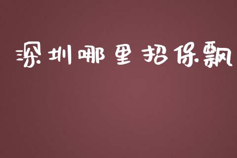 深圳哪里招保飘_https://m.fsyjjx.cn_期货如何开户_第1张