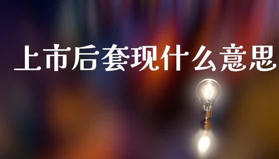 上市后套现什么意思_https://m.fsyjjx.cn_期货保证金_第1张