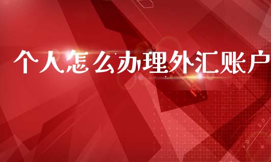 个人怎么办理外汇账户_https://m.fsyjjx.cn_期货如何开户_第1张