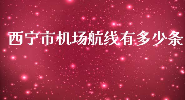 西宁市机场航线有多少条_https://m.fsyjjx.cn_期货如何开户_第1张