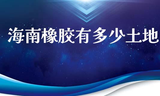 海南橡胶有多少土地_https://m.fsyjjx.cn_股指期货保证金_第1张