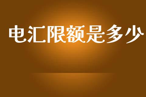 电汇限额是多少_https://m.fsyjjx.cn_期货保证金_第1张