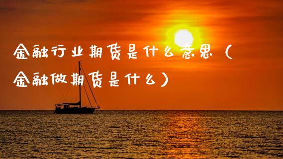 金融行业期货是什么意思（金融做期货是什么）_https://m.fsyjjx.cn_期货保证金计算_第1张