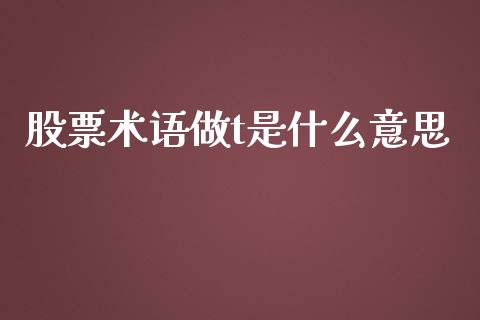 股票术语做t是什么意思_https://m.fsyjjx.cn_期货如何开户_第1张