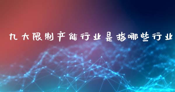 九大限制产能行业是指哪些行业_https://m.fsyjjx.cn_股指期货保证金_第1张