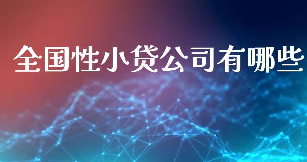 全国性小贷公司有哪些_https://m.fsyjjx.cn_期货如何开户_第1张