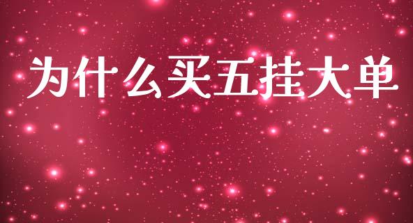 为什么买五挂大单_https://m.fsyjjx.cn_期货保证金_第1张