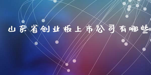 山东省创业板上市公司有哪些_https://m.fsyjjx.cn_期货保证金计算_第1张