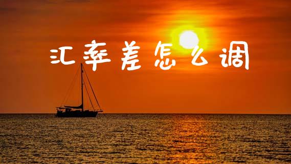 汇率差怎么调_https://m.fsyjjx.cn_股指期货保证金_第1张