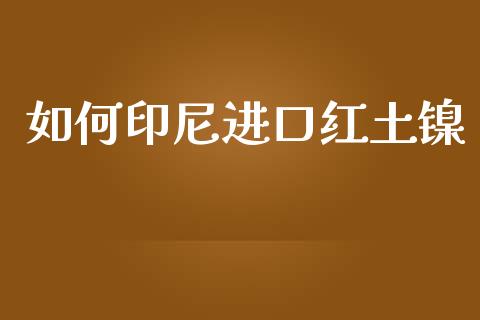 如何印尼进口红土镍_https://m.fsyjjx.cn_期货保证金计算_第1张
