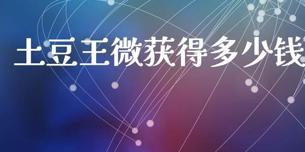 土豆王微获得多少钱_https://m.fsyjjx.cn_期货如何开户_第1张
