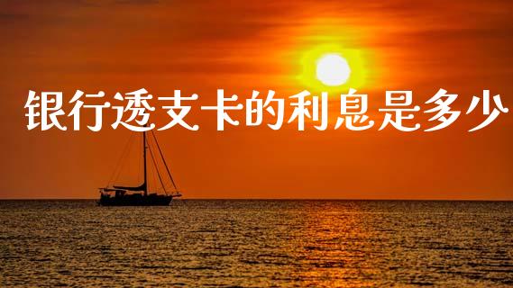 银行透支卡的利息是多少_https://m.fsyjjx.cn_股指期货保证金_第1张