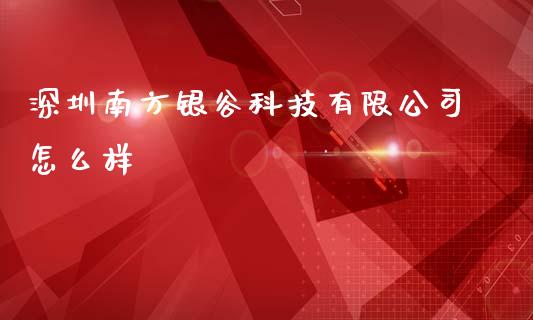 深圳南方银谷科技有限公司怎么样_https://m.fsyjjx.cn_期货如何开户_第1张