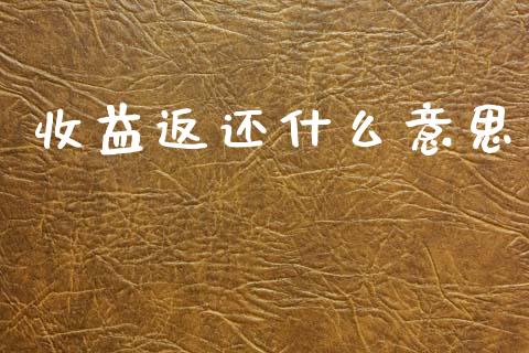 收益返还什么意思_https://m.fsyjjx.cn_期货如何开户_第1张