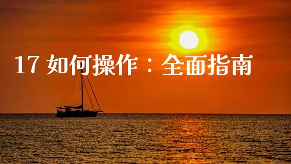 17 如何操作：全面指南_https://m.fsyjjx.cn_期货保证金计算_第1张