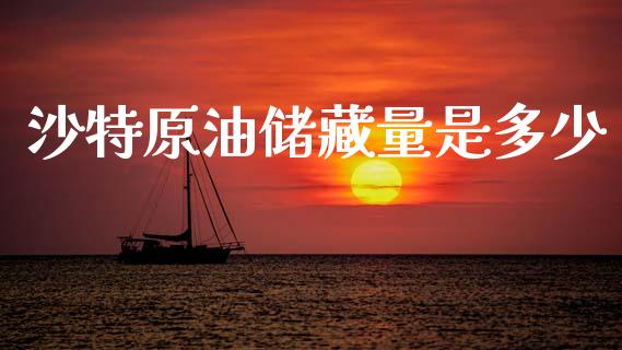 沙特原油储藏量是多少_https://m.fsyjjx.cn_期货保证金计算_第1张