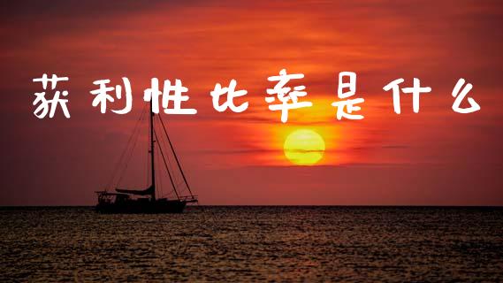 获利性比率是什么_https://m.fsyjjx.cn_期货如何开户_第1张