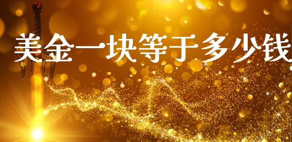美金一块等于多少钱_https://m.fsyjjx.cn_期货保证金计算_第1张
