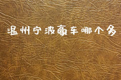 温州宁波豪车哪个多_https://m.fsyjjx.cn_期货保证金_第1张
